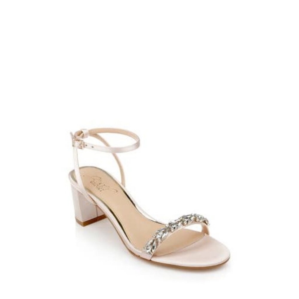 Jewel Badgley Mischka Champagne Satin Sandals